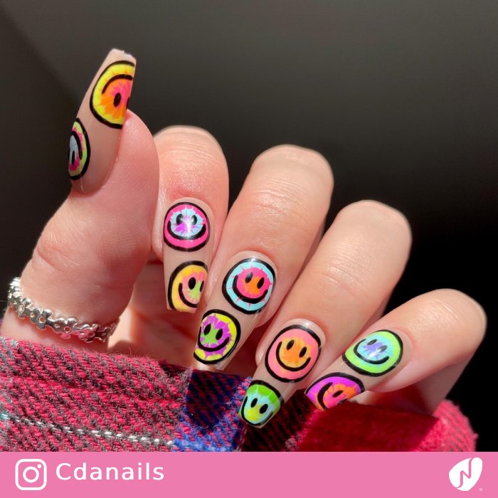 Rainbow Emoji Nails